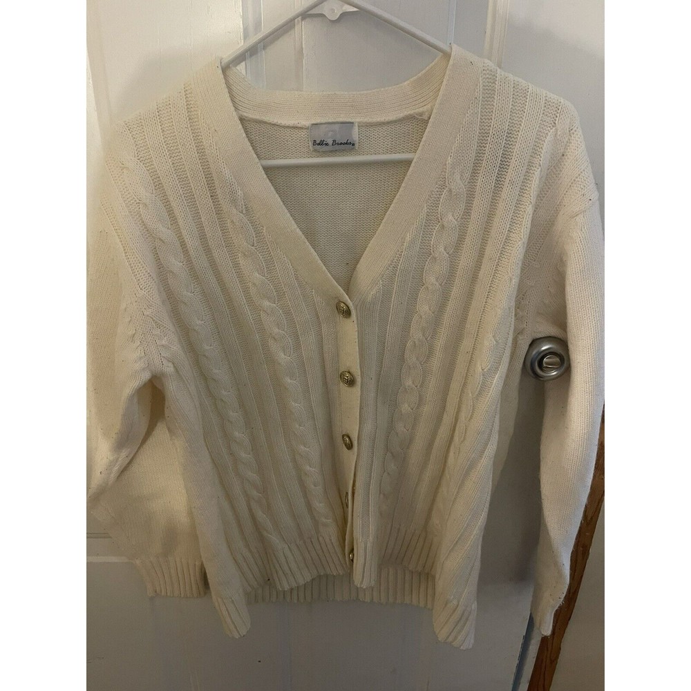Women Ladies Bobbie Brooks Cardigan Cream White Size Large